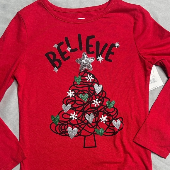Red 'Believe' Christmas Tree Top and Skirt Set - Picture 3 of 7